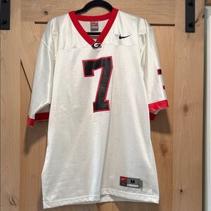 Nike Men's UGA Georgia Football White and Red Jersey (M)